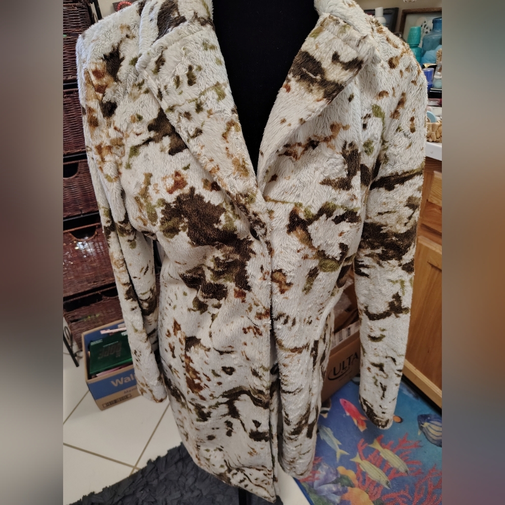 Vintage Sans Souci Faux Fur Speckled  Pattern Coat/ UNIQUE/ See Info